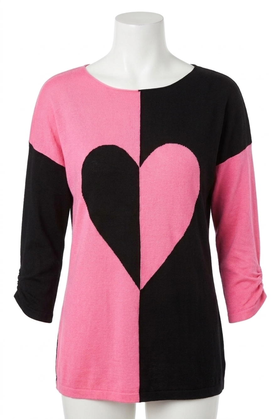 NEW ANGEL heart sweater in black multi